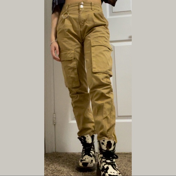 Women’s Multi-Pockets Cargo Jogger Jack Pants | Khaki | Size S - Picture 3 of 12